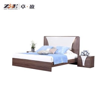 Modern Simple Wooden Design Double Bed for Home