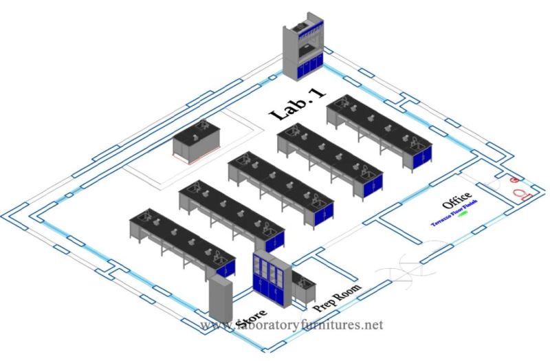 Modern O-Frame Lab Furniture with CE Certification Processed by German Facility Jh-Wf029