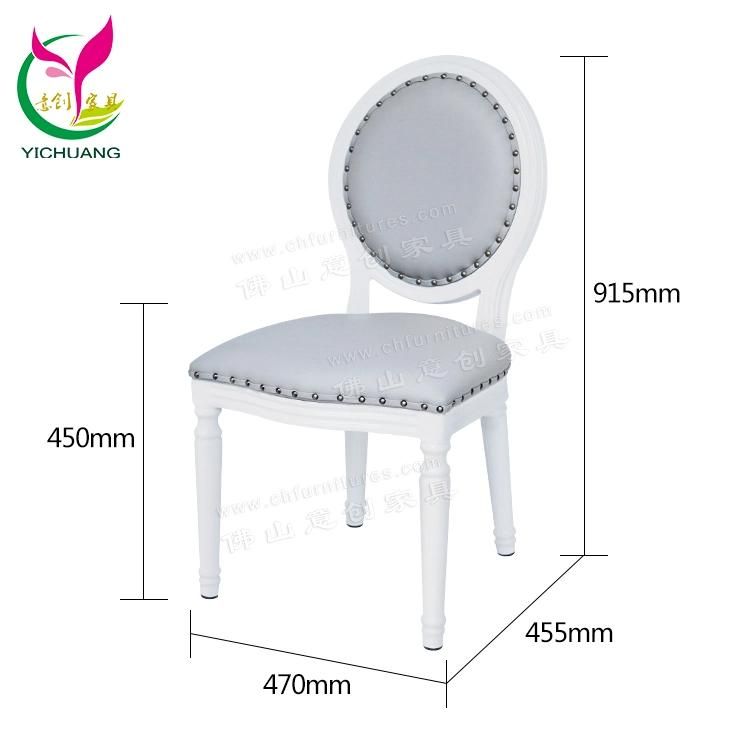 Yc-D17 Aluminum PU Leather Imitated White Louis Chair for Dining Room