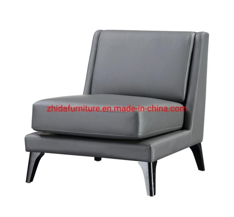 Grey Leather Hotel Lobby MID Back Wedding Single Chair for Home