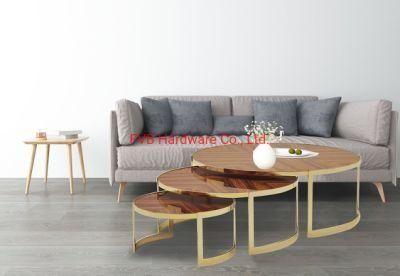 Gold Luxury Metal Home Furniture Side Coffee Tables with SGS Approved