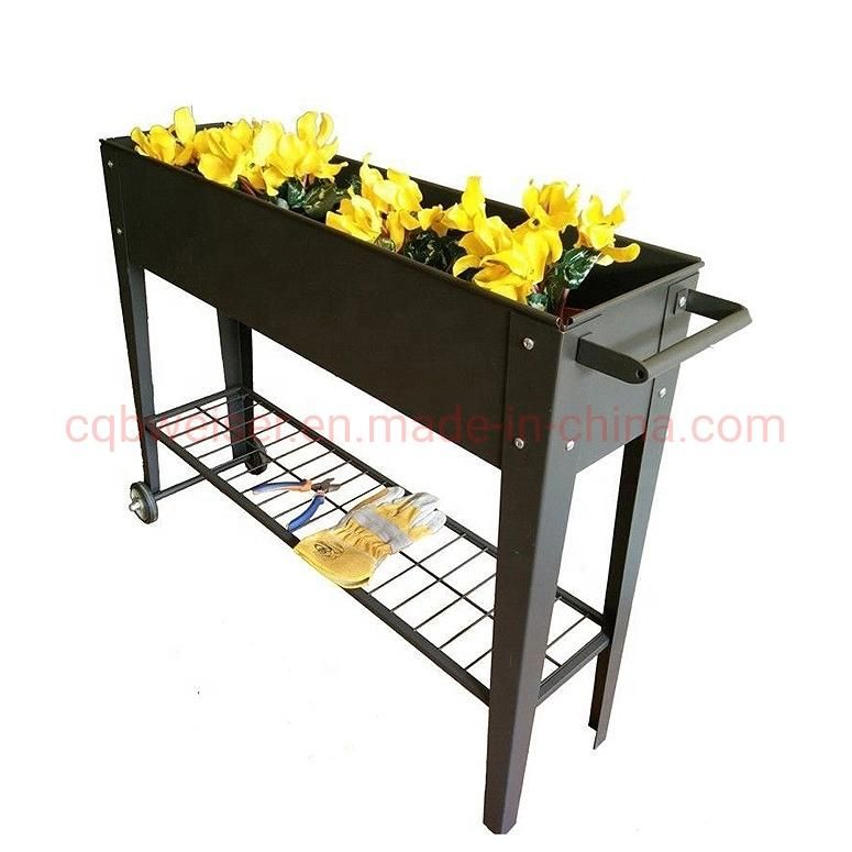 Modern Flower Growing Bed Hand Pull Metal Flat Garden Bed