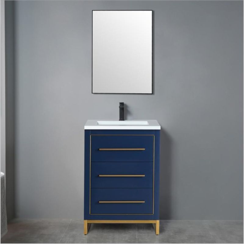 Luxury Wooden Bathroom Vanity Simple with Ceramics Basin