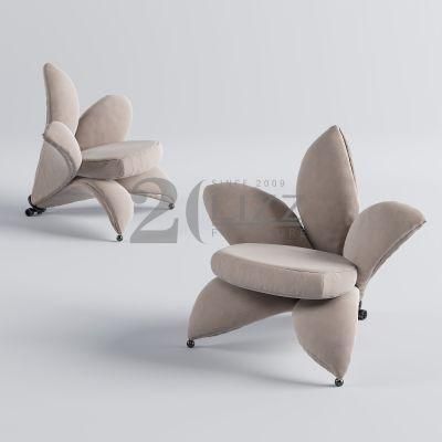 New Fashioned Exclusive Modern Style Hotel Restaurant Home Decor Furniture Flower Shape Fabric Chair
