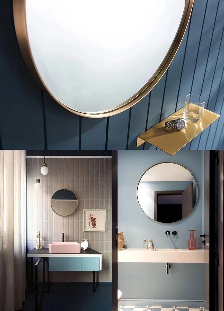 Wall Mounted Round Rectangle Deep Bath Makeup Framed Frame Metal Bathroom Mirror