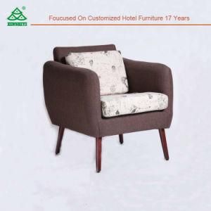 Solid Wood Comfortable Single Sofa, Fabric Arm Sofa for Hotel Living Room