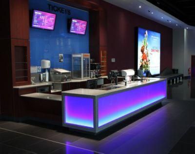 coffee Acrylic Solid Surface Restaurant Bar Nightclub Furniture LED Bar Counter