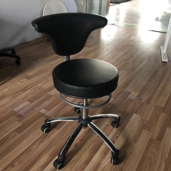 Dental Assistant Medical Stool Round Seat Chair with Adjustable Backrest