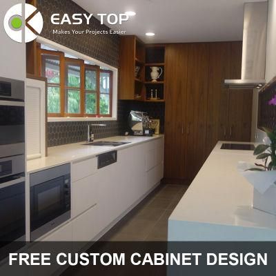 Flat Apartment Commercial Cupboard Espresso Kitchen Units White PVC Kitchen Cabinets Furniture