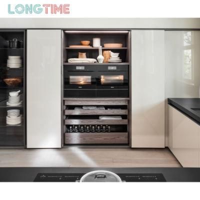 Custom Design Acrylic Finish Modern Modular Handleless Kitchen Cabinet