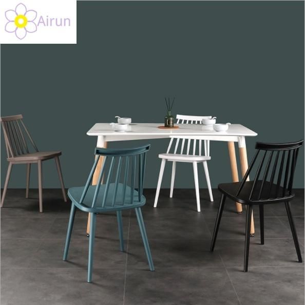 High Back Classic Simple Plastic Cafe Chair Design / Commercial Plastic Windsor Dining Chair