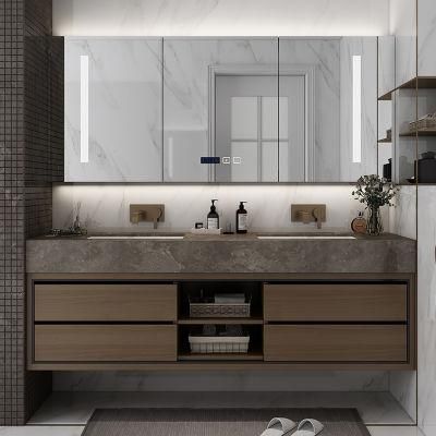Home Decoration Items Bathroom LED Furniture Plywood with Melamine Washroom Vanity Cabinet with Smart Mirror