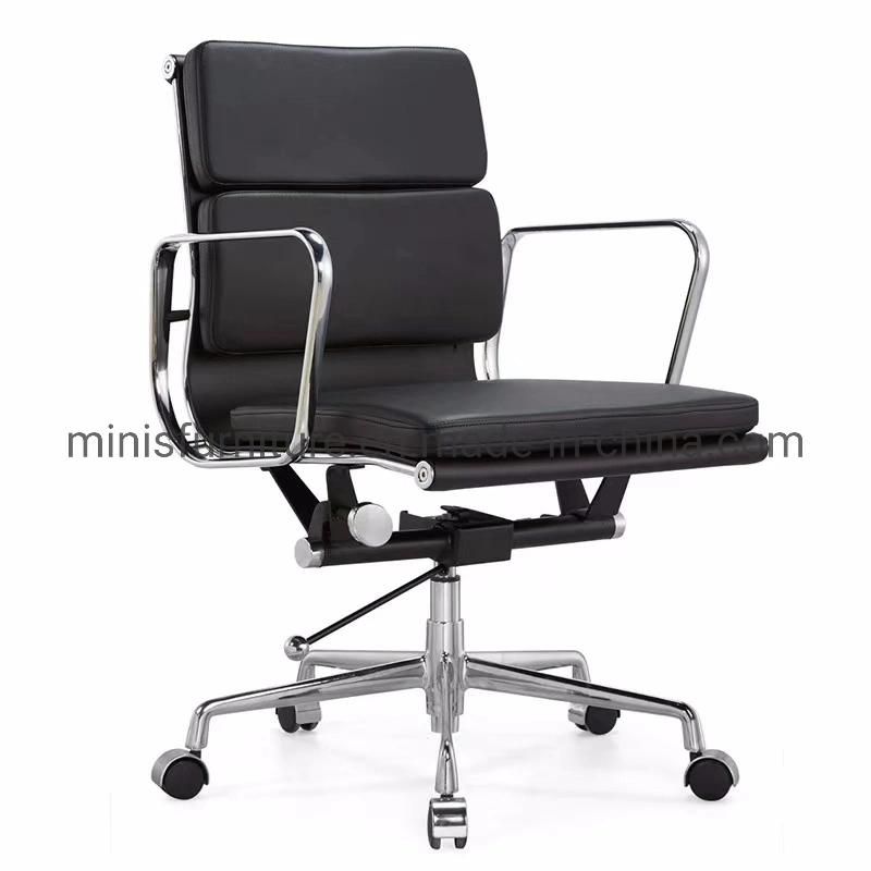 (M-OC280) Modern Office Furniture White Leather Low Back Meeting Chair with Gold Frame