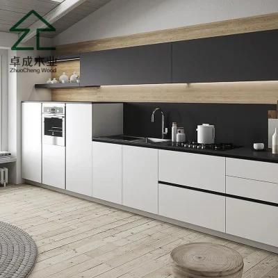 White Color MDF Faced Melamine Kitchen Cabinet