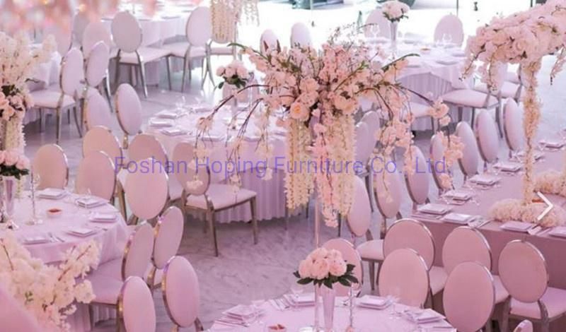 Foshan Hoping Furniture Popular Modern Hotel Home Furniture Stainless Steel Banquet Wedding Event White Table Chair