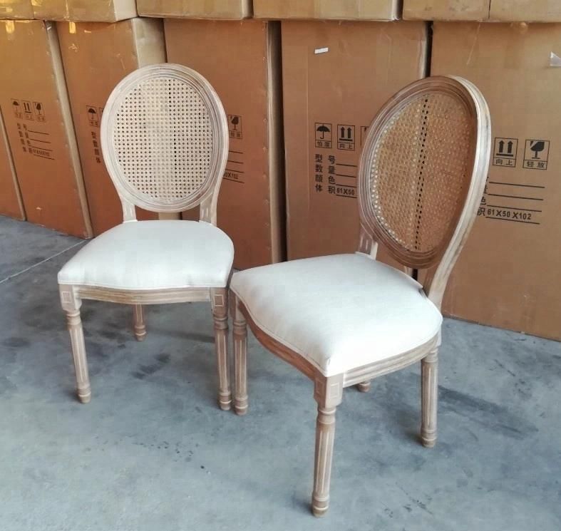 White Wood Louis Banquet Chair