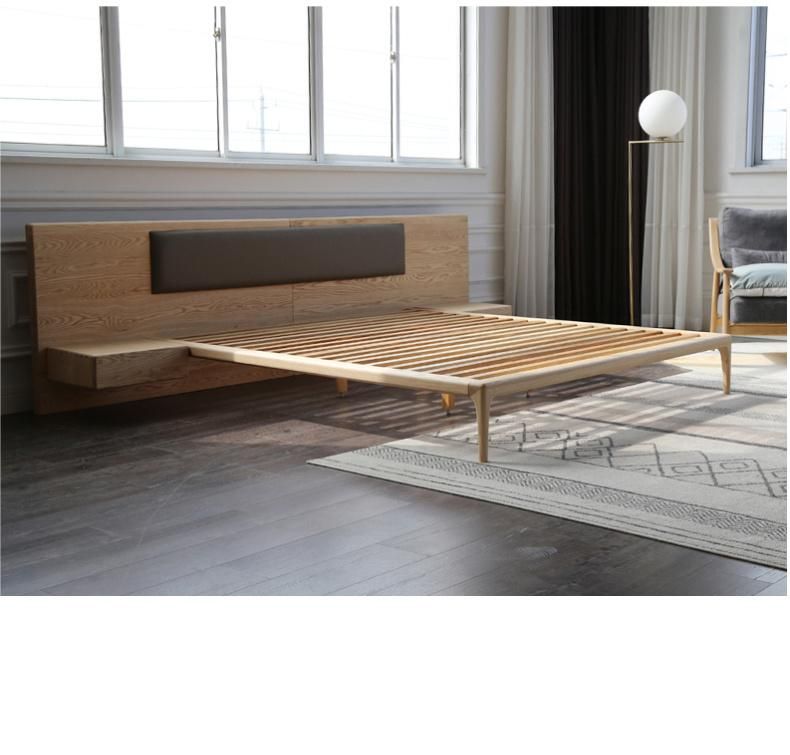 Modern and Simply Ash Solid Wood Bed for Bedroom