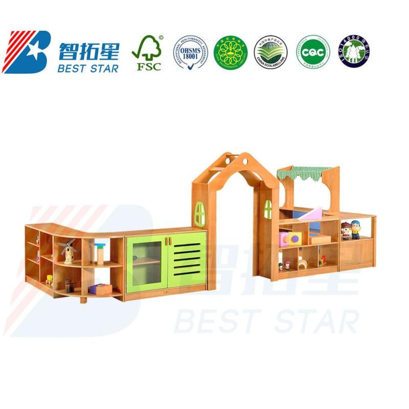 Children Toy Storage Wood Cabinet Furniture, Kids Combination Cabinet Furniture, Preschool Daycare Furniture, Beech Wood Furniture, Baby Home Furniture