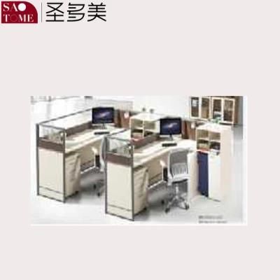 Office Furniture C35 Two-Person Card Position with Movable Cabinet Office Desk