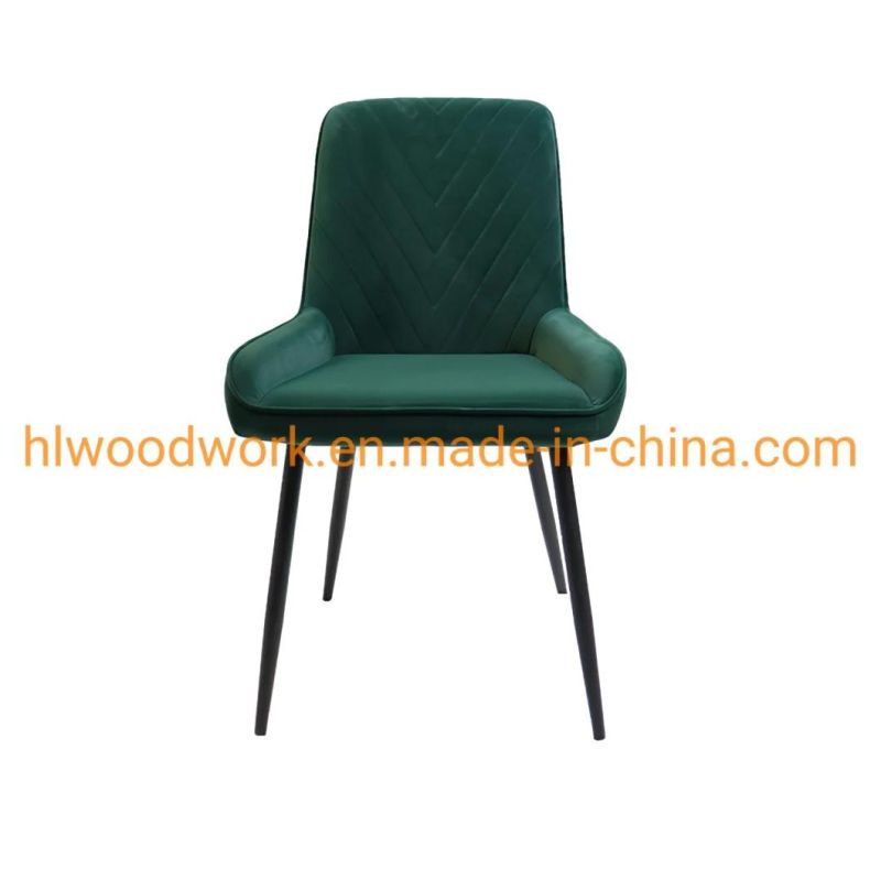 Home Furniture Modern Tufted Velvet Dining Chair for Hotel Upholstered Restaurant Chairs Modern Design Hotel Metal Restaurant Dining Banquet Event Chair