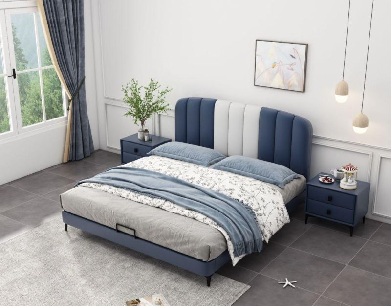 Custom Made Modern Simple High Quality PU Leather Double Bed
