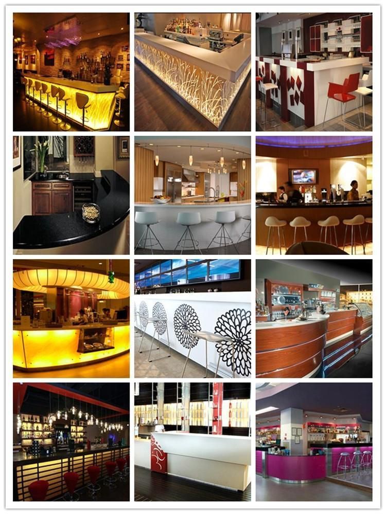 LED White Acrylic Solid Surface Modern Coffee Bar Counter