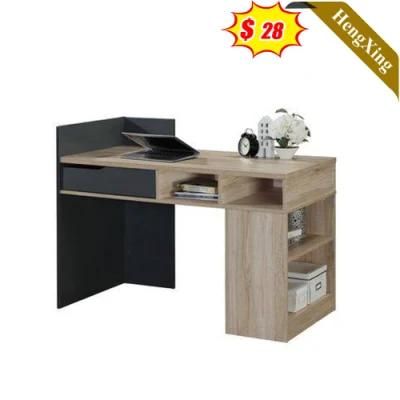 Creative Black Mixed Wood Color School Office Furniture Wooden Computer Table with Storage Cabinet