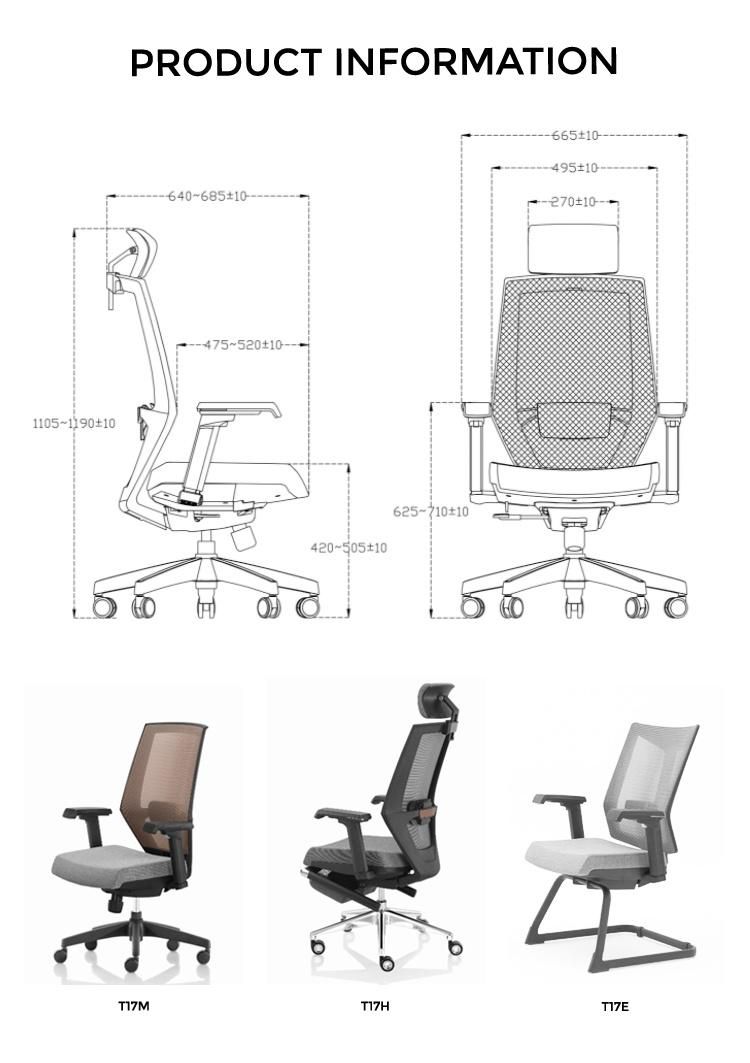 New Modern Swivel Mechanism Wheeless Office Workstation Chair