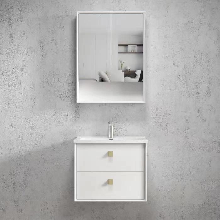 Factory Wholesale Bathroom Cabinet New Design Floor Mounted Bathroom Vanity with LED Mirror