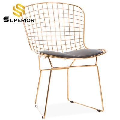 Contemporary Simple Hot Selling Gold Stainless Steel Dinner Chair