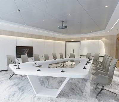 Custom Made Modern Office Furniture Corian Top Meeting Desk