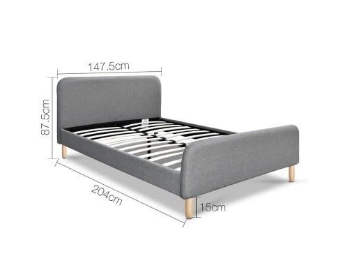 Nova Modern Hotel Furniture Fabric Bedroom Beds Grey Upholstered Bed with Wooden Foot