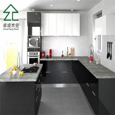 White Wall Cabinet Black Base Cabinet Kitchen Cabinet