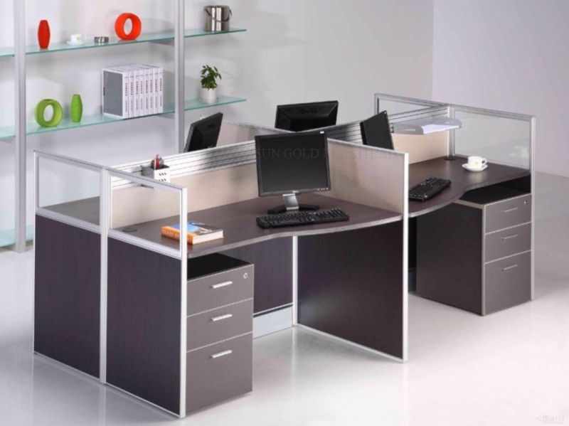 Movable 4 People Seats Workstation Aluminium Office Partition (SZ-WST655)