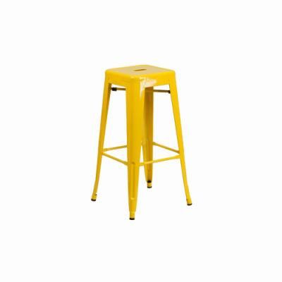 Stacking Kitchen Bar Party Furniture Colorful Metal Dining Chair Bar Stool Chair for Outdoor