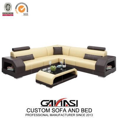 Chinese Modern L Shape Corner Leather Sofa with Low Price