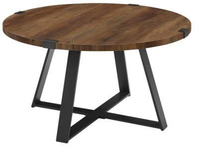 Modern Metal Wrap Coffee Table Reclaimed Barnwood and Black Dining Table