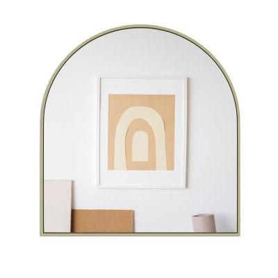 Gold Mantle Standing Floor Arch Mirror in Dressing Room