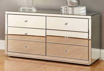 Hot Sale Sliver Mirrored Cabinet with 6 Drawers Furniture for Living Room