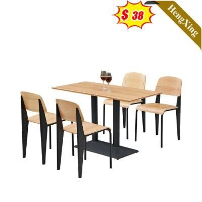 Creative Design a Wood Mixed Black Color Restaurant School Furniture Student Dining Table with Wood Chair