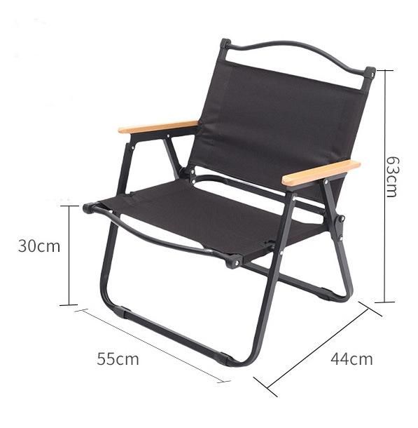 Outdoor Portable Wood Grain Steel Folding Camping Chair