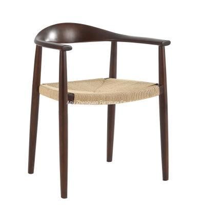 Modern Wood Home Restaurant Rattan Leisure Chair (ZG19-055)