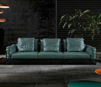 European Simplicity Living Room Furniture Leather Sofa