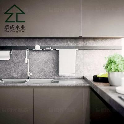 Gray Color MDF Faced Melamine Kitchen Cabinet