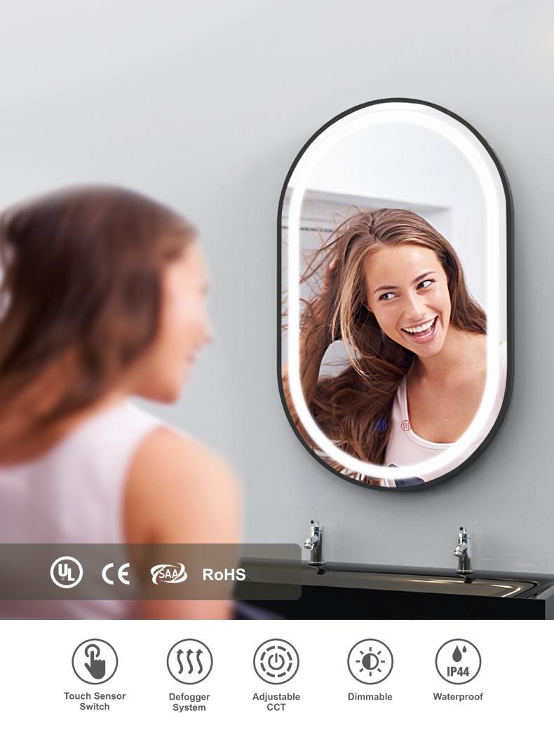 Hotel Project Illuminated Bathroom Oval LED Mirror