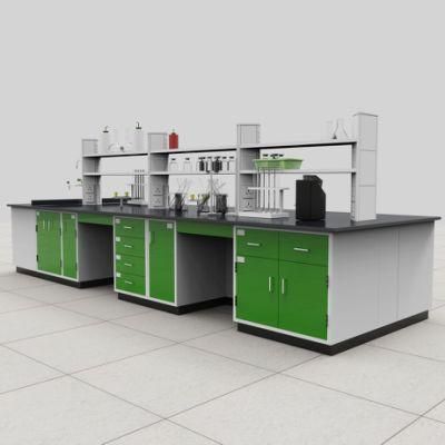 Chemistry Wood and Steel Laboratory Table Bench, Bio Wood and Steel Electronic Lab Furniture/