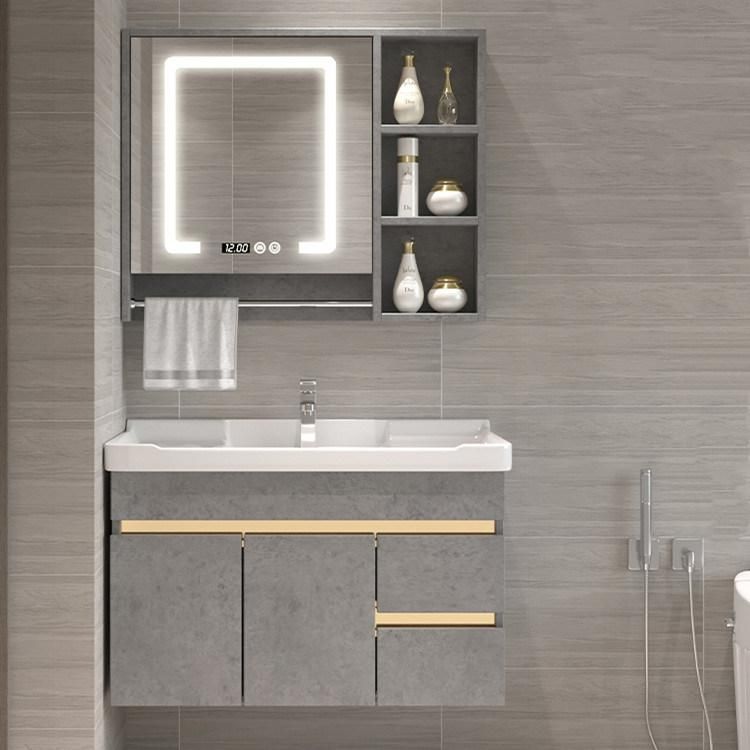 Luxury Bathroom Cabinet with LED Mirror Vanity Basin, Home Decor Adjustable Mirror