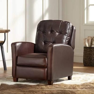 Push Back Recliner Sofa Home Furniture with Fashion Rivet Design Brown Color Simple Modern Design Style Living Room Sofa Leather Sofa Chair