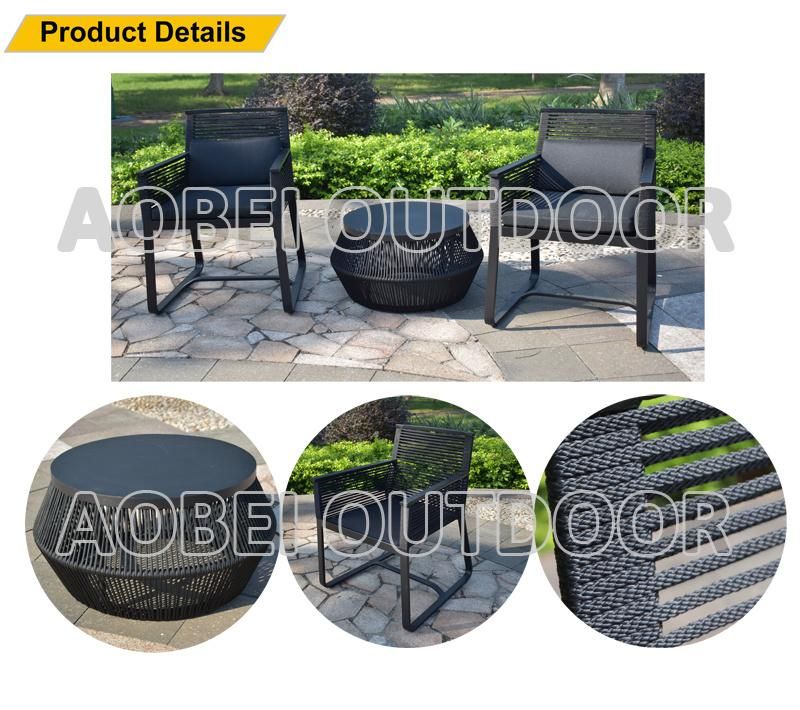 Outdoor Modern Garden Patio Hotel Restaurant Resort Terrace Balcony Rope Woven Lounge Chair Furniture