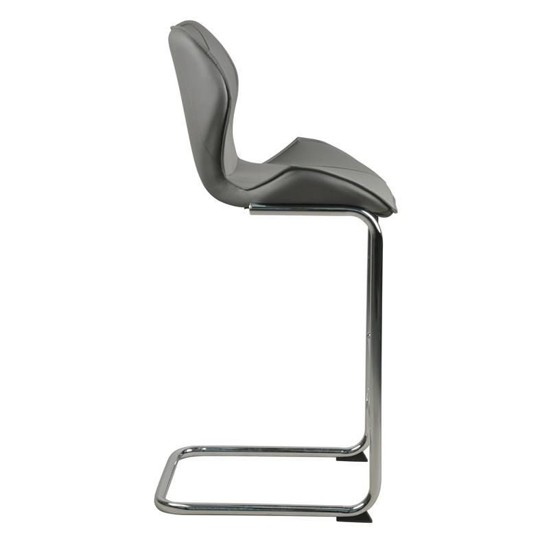 Factory Price Wholesale High Quality Metal Legs PU High Stool Gray Bar Chair